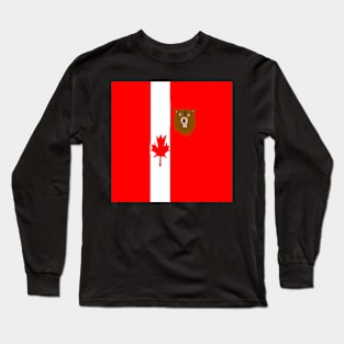 Sporty Canadian Design on Black Background Long Sleeve T-Shirt